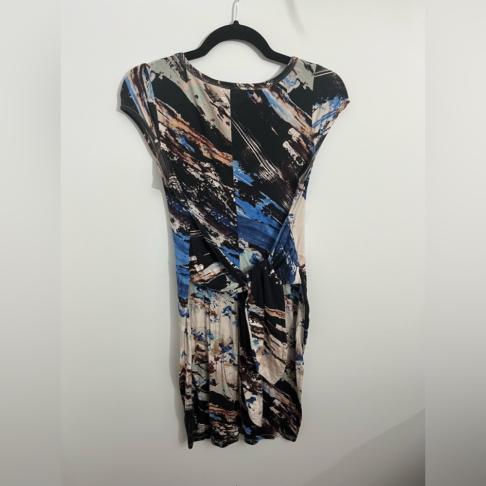 Karen Kane painted dress - wrap waist - size large - Picture 2 of 7